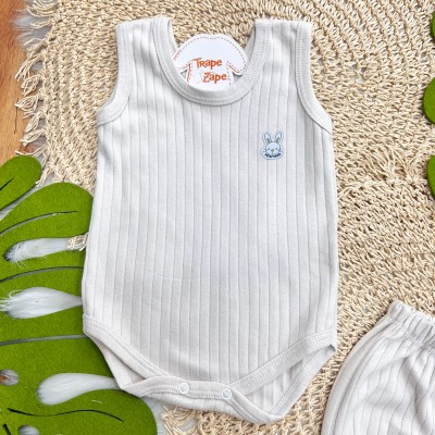 Conj. Body Regata e Short Canelado - Areia